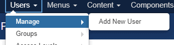 create new user joomla