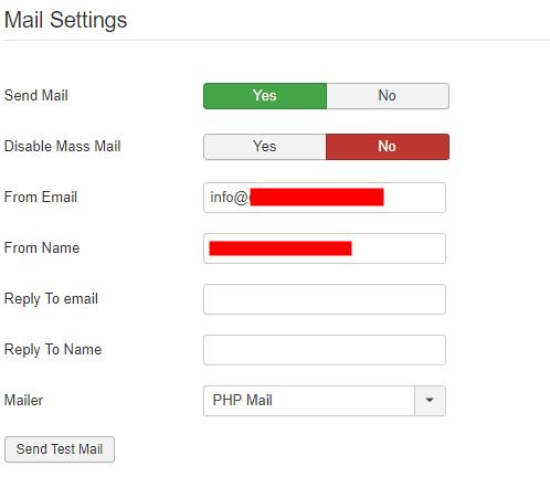 Mail settings