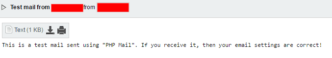 test email received